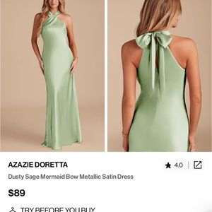 Azazie Green Halter Sleeveless Gown
